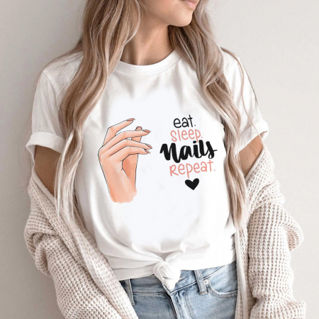 Tricouri Beauty - Eat Sleep Nails Repeate