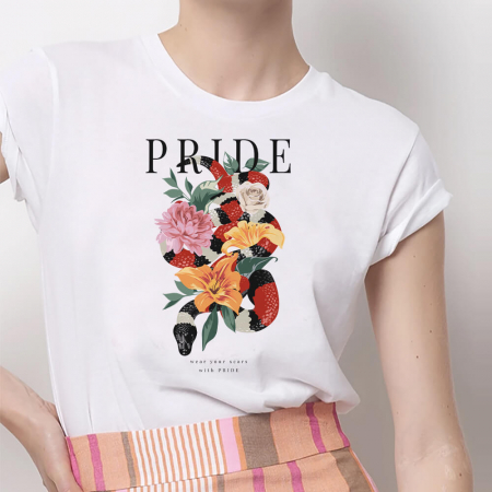 Tricouri Flori - Tricou Dama Alb Pride