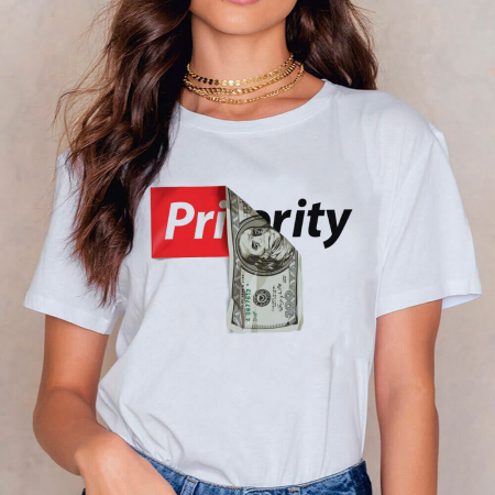 Tricouri Diverse - Tricou Dama Alb Priority