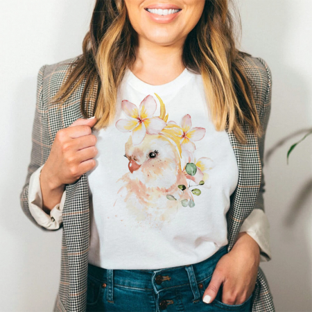 Femei - Tricou Dama Alb Paint Bird