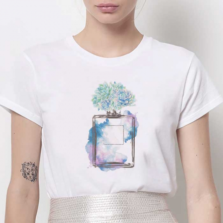 Tricouri Abstract - Tricou Dama Alb Perfume