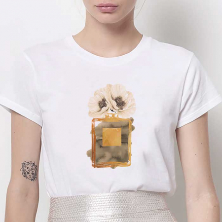 Tricouri Abstract - Tricou Dama Alb Perfume Bottle