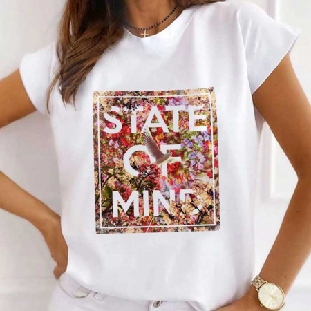 Femei - Tricou Dama Alb State Of Mind