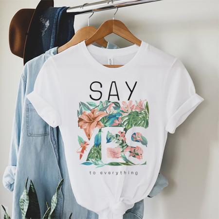 Femei - Tricou Dama Alb Say Yes