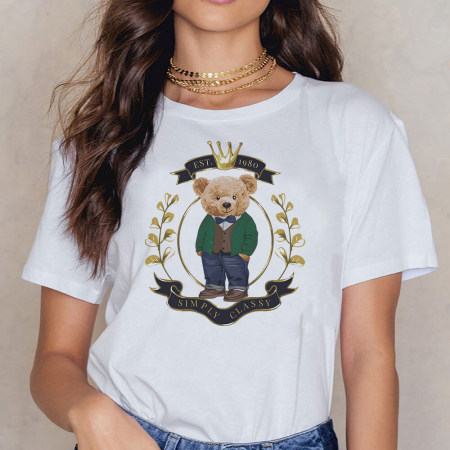 Tricouri Teddy - Tricou Dama Alb Simply Classy