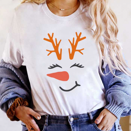 Tricouri X-mas - Tricou Dama Alb Rudolph