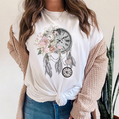 Tricouri Primavara - Tricou Dama Alb Spring Time