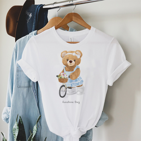 Tricouri Teddy - Tricou Dama Alb Sunshine Day