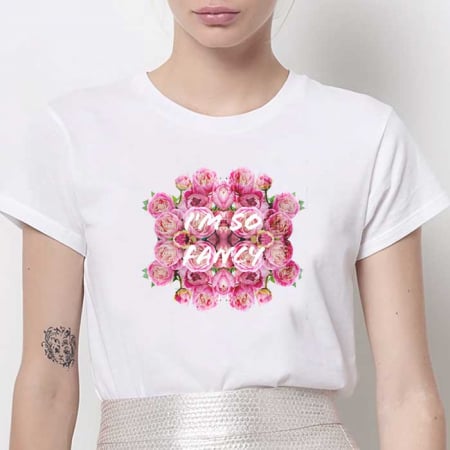 Tricouri Flori - Tricou Dama Alb So Fancy