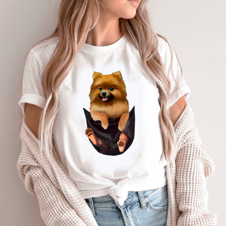 Tricouri Caini - Tricou Dama Alb Spitz