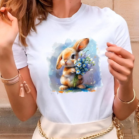 Tricouri Paste - Watercolor Bunny Elegance