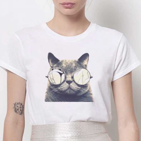 Femei - Tricou Dama Alb Spy Cat