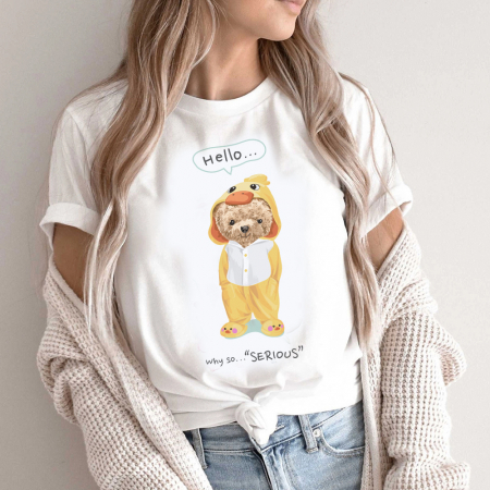 Tricouri Teddy - Tricou Dama Alb Why So SERIOUS