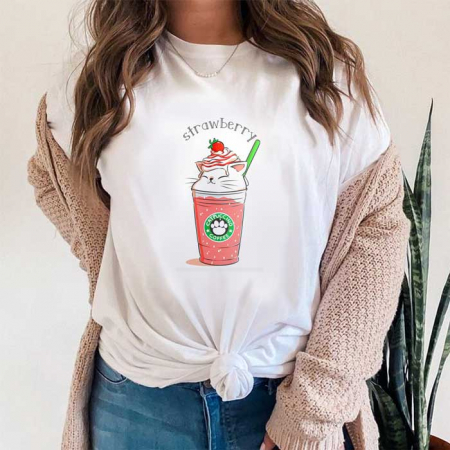 Femei - Tricou Dama Alb Strawberry