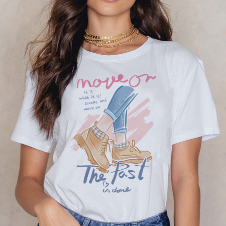 Femei - Tricou Dama Alb The Past Is Done