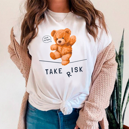 Tricouri Teddy - Tricou Dama Alb Have no fear