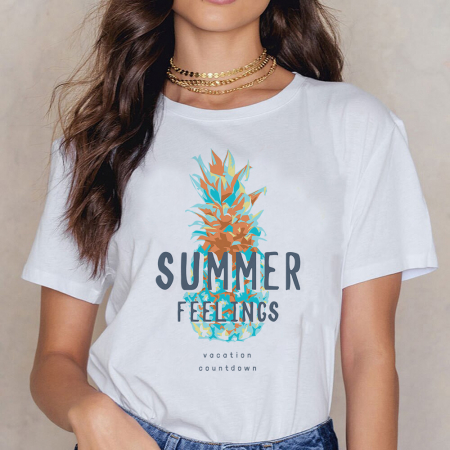 Tricouri Summer - Tricou Dama Alb Vacation Countdown