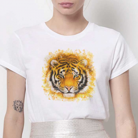 Femei - Tricou Dama Alb Tiger Pint