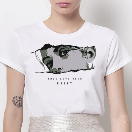 Femei - Tricou Dama Alb True Love Does Exist