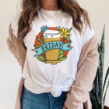 Tricouri Tattoo - Tricou Dama Alb Friday Glass