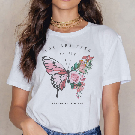 Tricouri Fluturi - Tricou Dama Alb Spread Your Wings
