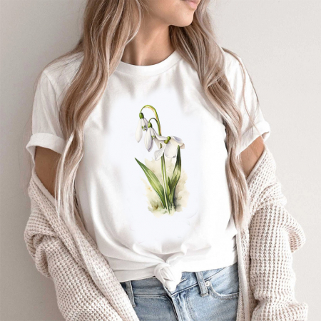 Femei - Tricou Dama Alb First Snowdrop