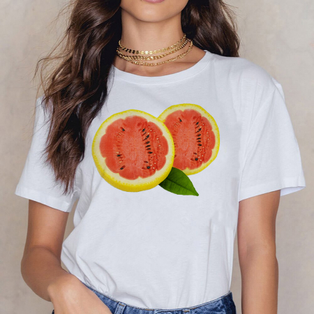 Tricouri Abstract - Tricou Dama Alb Waterlemon