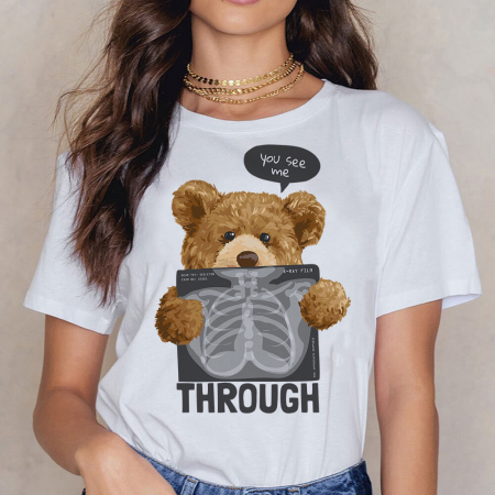 Tricouri Teddy - Tricou Dama Alb You See Me Through