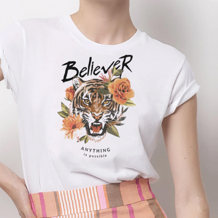 Femei - Tricou Dama Alb Anything Is Possible