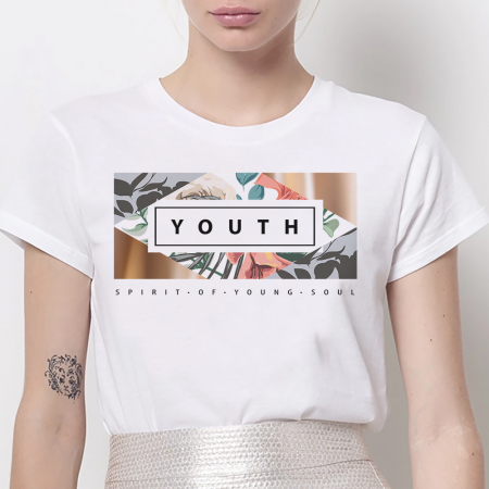 Femei - Tricou Dama Alb Youth