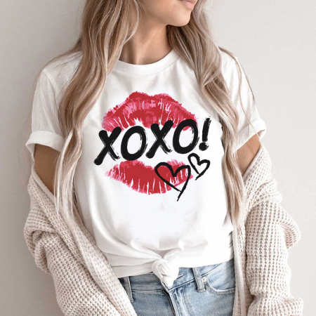 Tricouri Lips - Tricou Dama Alb XOXO