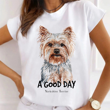 Femei - Tricou Dama Alb A Good Day