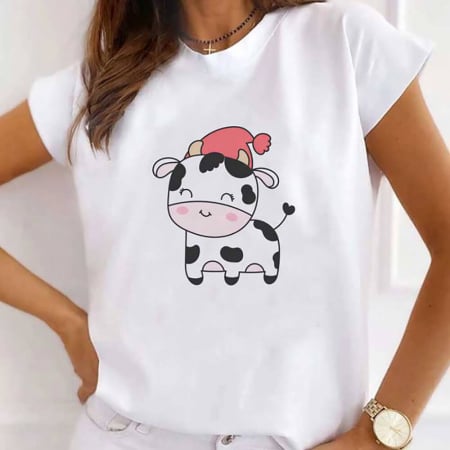 Tricouri X-mas - Tricou Dama Christmas Cow