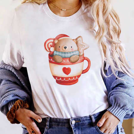 Tricouri X-mas - Tricou Dama Christmas Bear Mug