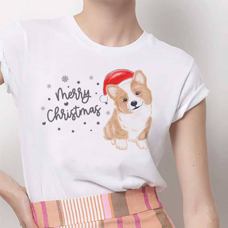 Tricouri X-mas - Tricou Dama Christmas Corgi