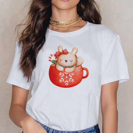 Tricouri X-mas - Tricou Dama Christmas Rabbit Mug