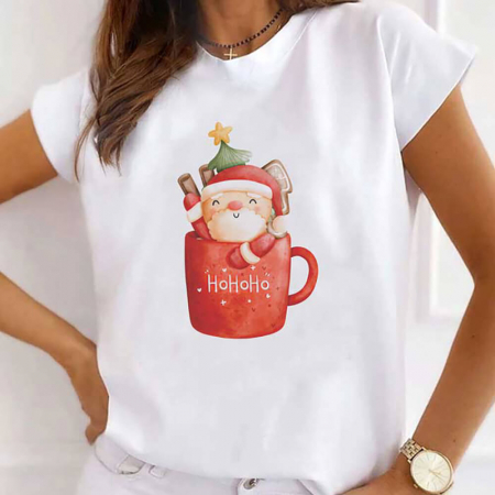 Tricouri X-mas - Tricou Dama Christmas Santa Mug