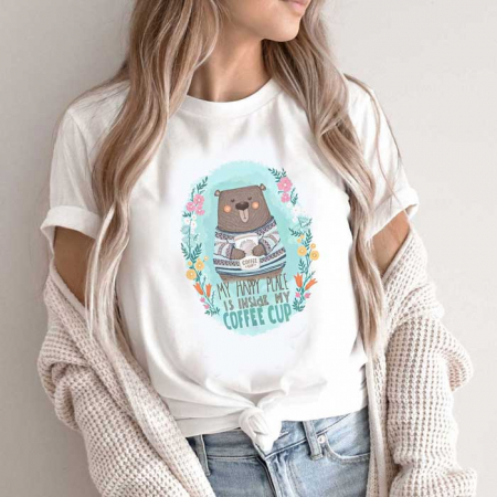 Tricouri Coffee - Tricou Dama Coffee Bear
