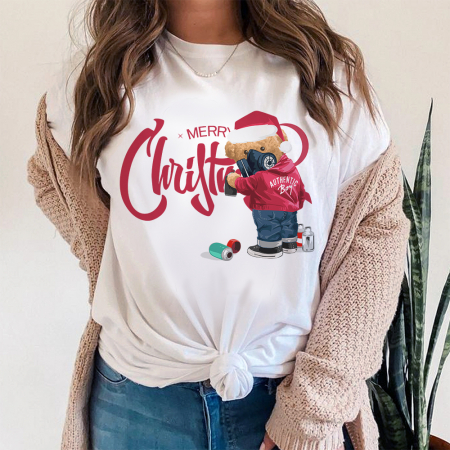 Tricouri X-mas - Tricou Dama Merry Christmas Graffiti