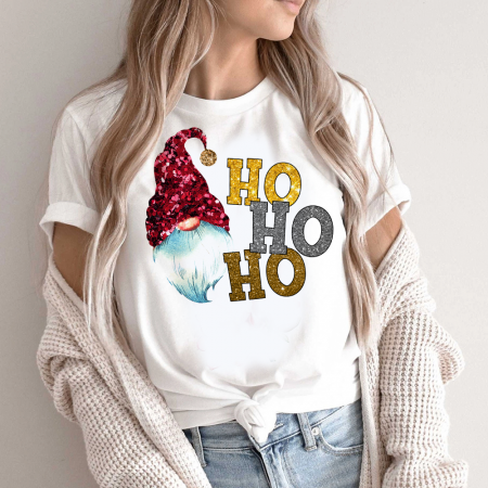 Tricouri X-mas - Tricou Dama Ho Ho Ho Gnome