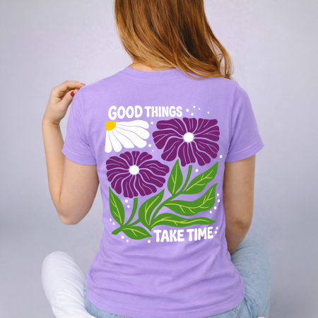 Tricou Dama Lila Good things take time [2]