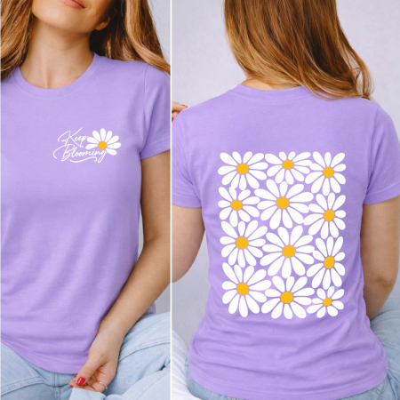 Tricouri Retro - Tricou Dama Lila Keep blooming