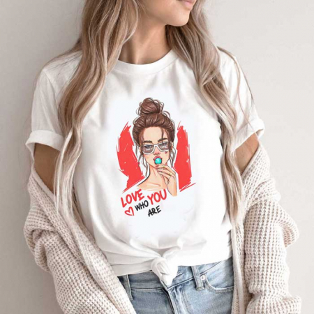 Tricouri Fashion - Tricou Dama Alb Love You