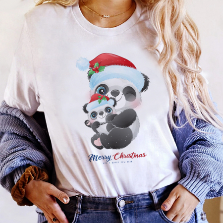Tricouri X-mas - Tricou Dama Panda Christmas