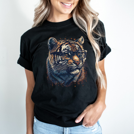 Femei - Tricou Dama Negru Cool Tiger