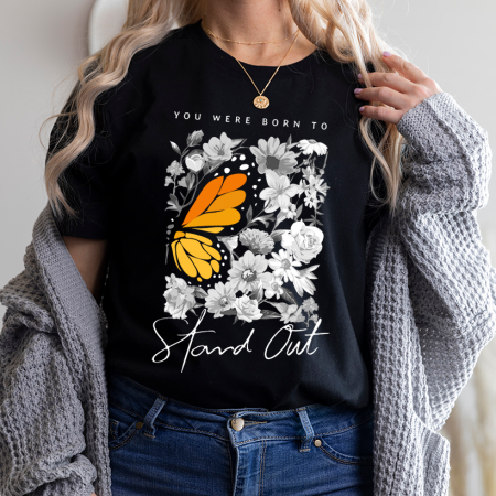 Tricouri Fluturi - Tricou Dama Negru Stand Out