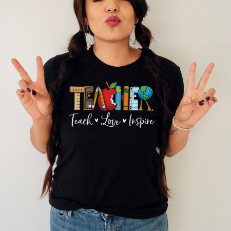 Femei - Tricou Dama Negru Teacher