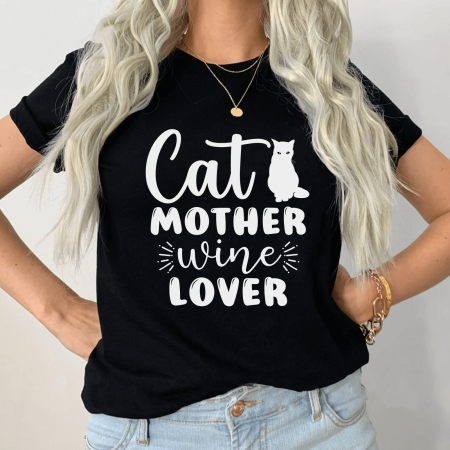 Femei - Tricou Dama Negru Cat Mother