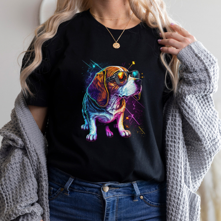 Femei - Tricou Dama Negru Beagle