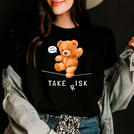 Tricouri Teddy - Tricou Dama Negru Have no fear